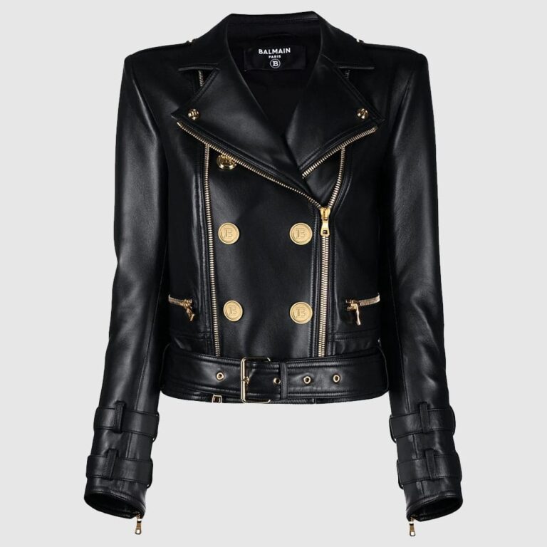 Stylish Black leather jacket women