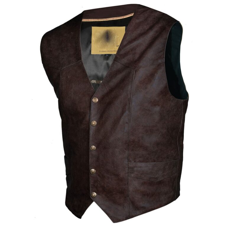 Men’s Brandy Leather Chisum Vest