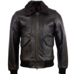 Men's Real Leather Cowhide Pilot Aviator Fashion Bomber Jacket - Classic Aviator Style