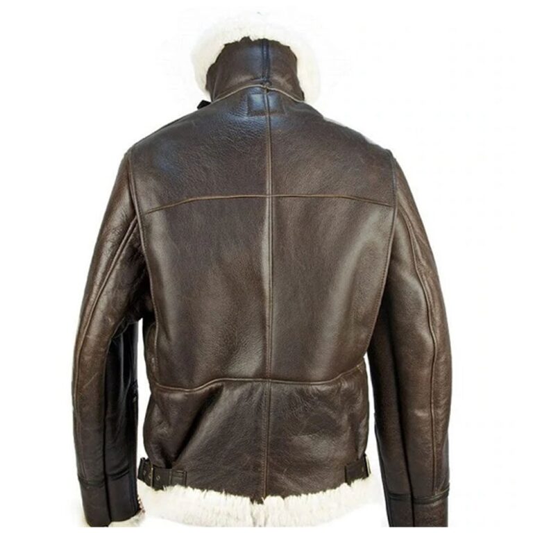 Men B3 Sheepskin Brown Bomber Jacket