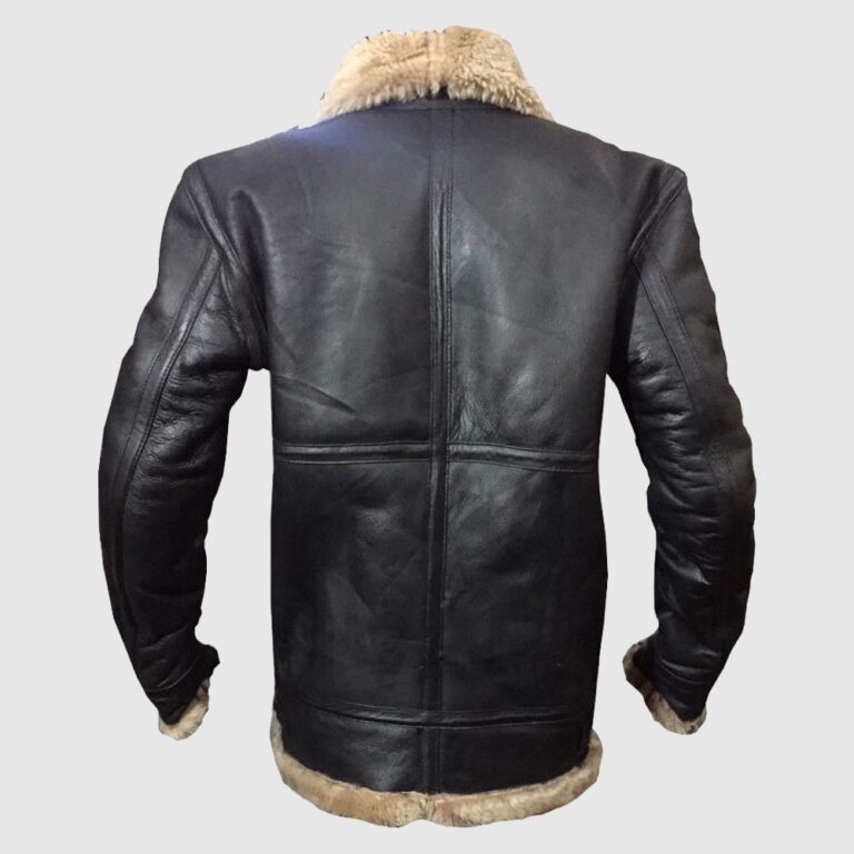 Mens Winter Aviator RAF B3 Shearling Real Sheepskin Leather Bomber Flying Jacket