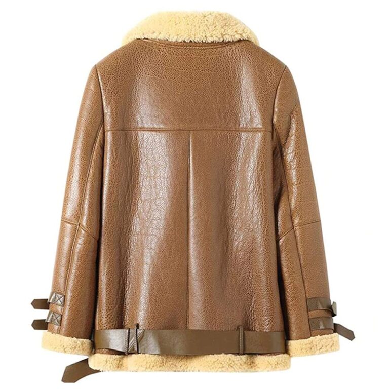 Womens Shearling Sheepskin Bomber Jacket