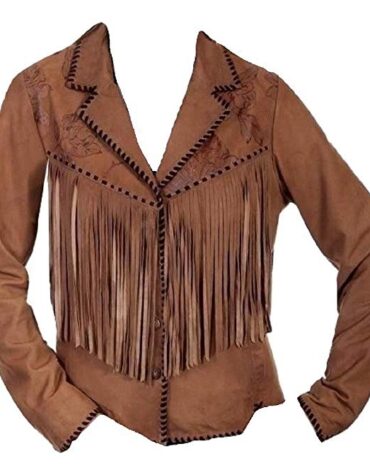 Western Leather Jackets for Women Cowgirl Leather Fringe Beaded Coat Suede Leather shirt