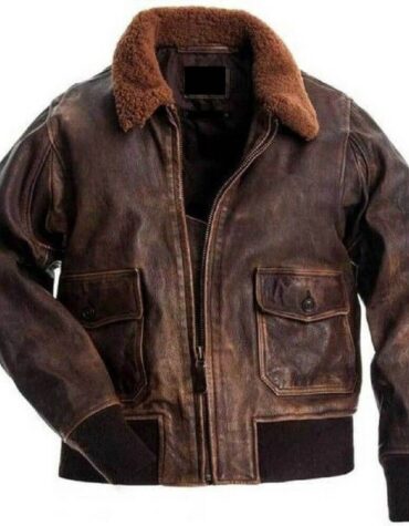 Handmade Aviator G-1 A-2 Flight Jacket Distressed Brown Real Bomber Leather Jacket