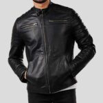 Elon Black Motorcycle Leather Jacket - Premium Quality, Affordable Price, Free Shipping