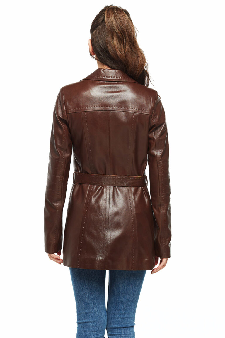 Rita Classic Brown Women’s Leather Coat