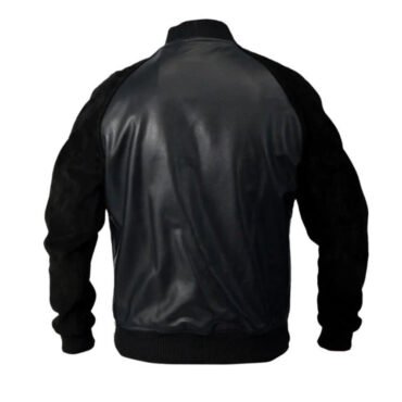 Andrew Garfield Black Leather Jacket With Suede