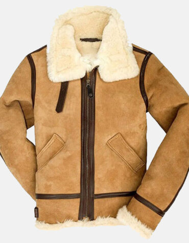 Light brown shearling jacket mens for winters