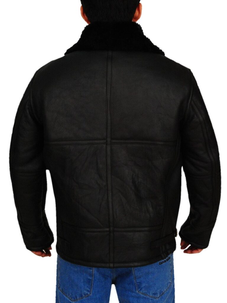 B3 AVIATOR BOMBER SHEEPSKIN BLACK JACKETB3 AVIATOR BOMBER SHEEPSKIN BLACK JACKET