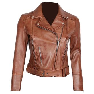 Blingsoul Womens Leather Jacket – Real Lambskin Leather Motorcycle Jacket Women