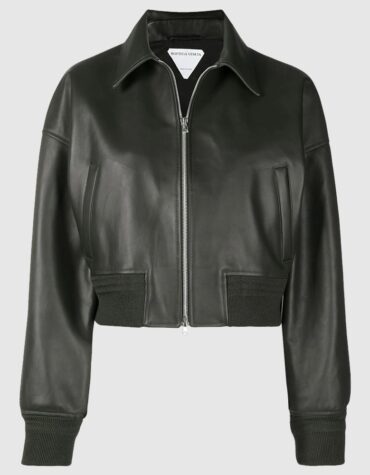 Women Bottega Veneta leather bomber-style jacket