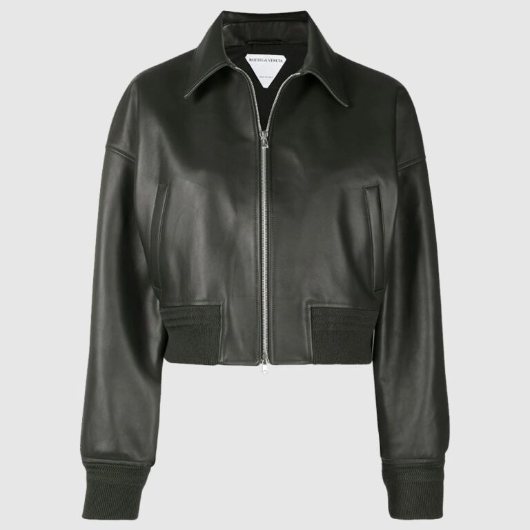 Women Bottega Veneta leather bomber-style jacket