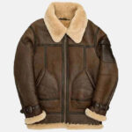 Brown shearling jacket mens for winters