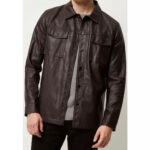 Men's Cool Fashion Real Sheepskin Black Leather Shirt - Urban Edge