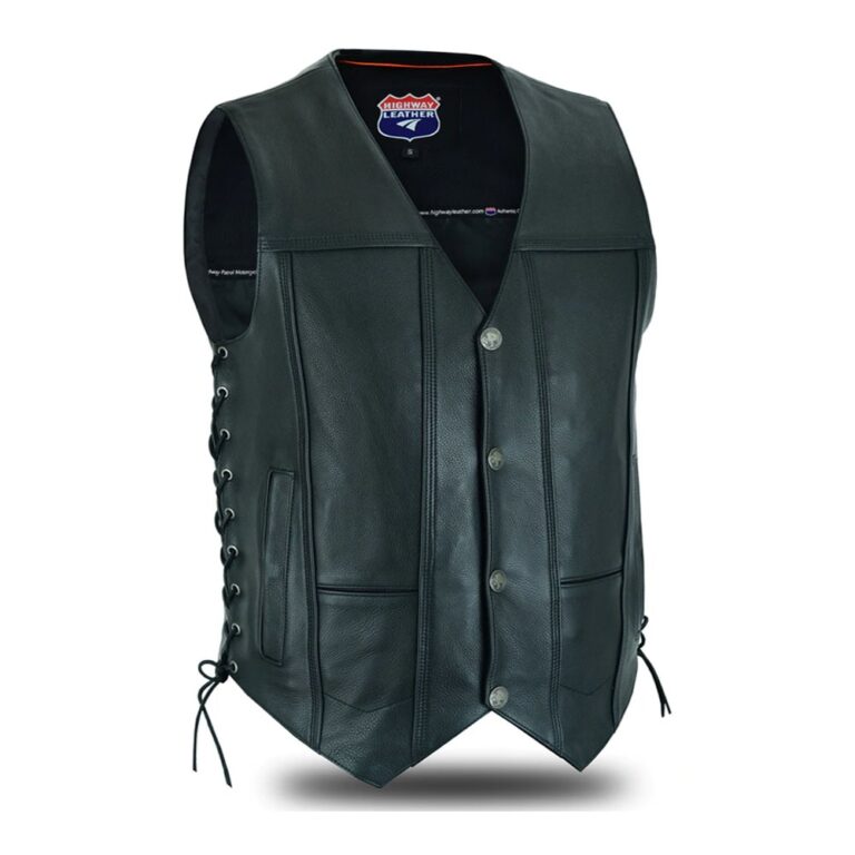 Men Motorcycle Leather Vest – Gun Pocket