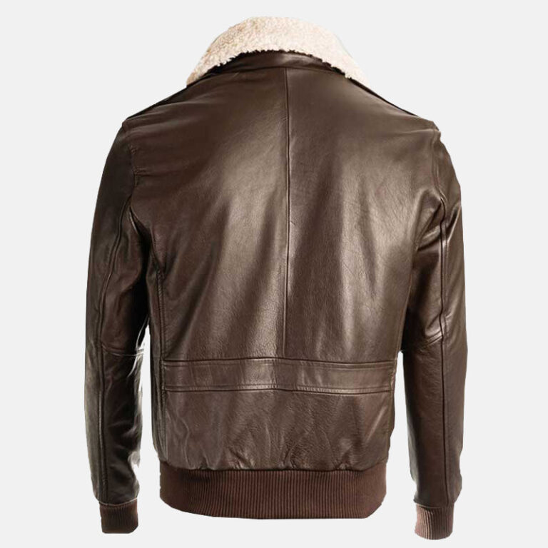 Men's Brown Pilot Bomber Shearling Jacket