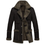 Men's Fur Black Reacher Style Coat