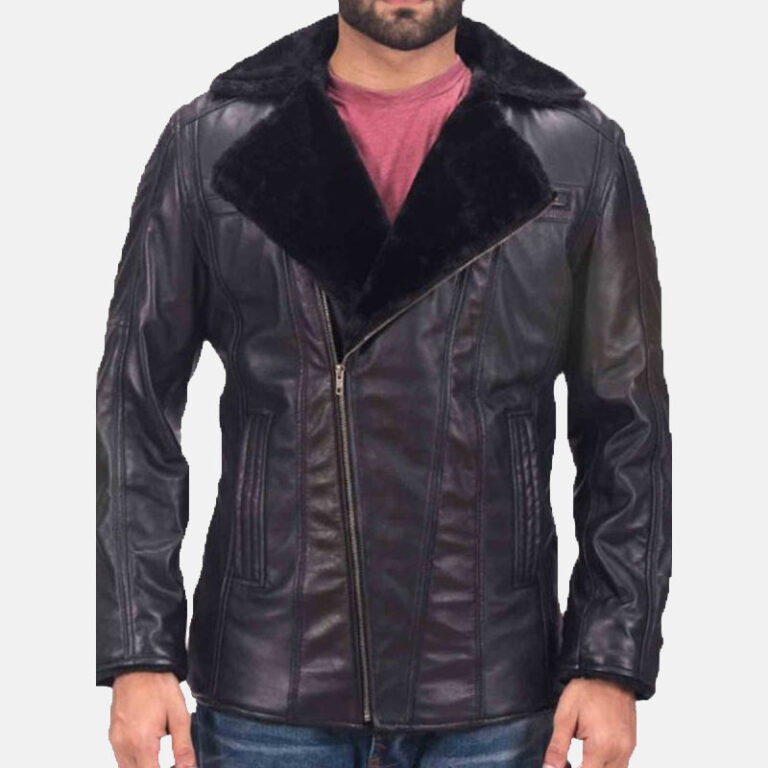 Mens Furcliff Double Face Leather Shearling Coat