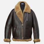 Brown shearling jacket mens for winters