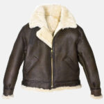 Brown shearling jacket mens for winters