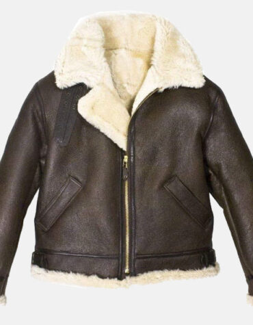 Brown shearling jacket mens for winters