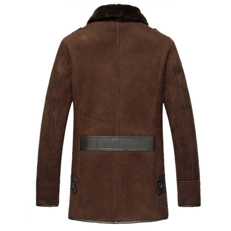 Mens Shearling Brown Reacher Style Coat