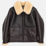 Brown shearling jacket mens for winters