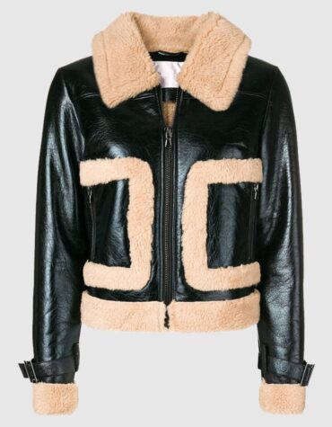 Women Black Bomber Leather Jacket
