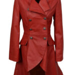 Gothic Red Knee-Length Women's Coat