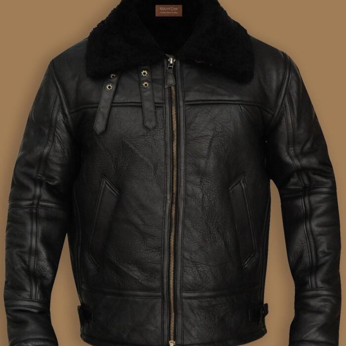 B3 AVIATOR BOMBER SHEEPSKIN BLACK JACKETB3 AVIATOR BOMBER SHEEPSKIN BLACK JACKET