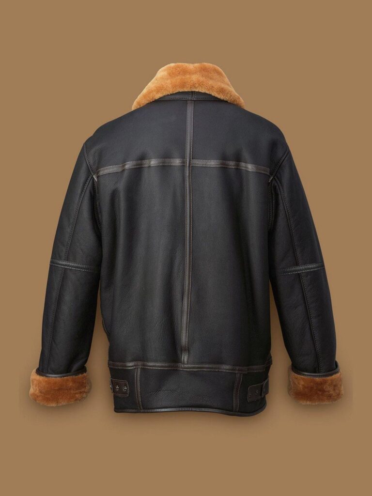 MEN BLACK AVIATION SHEARLING JACKET