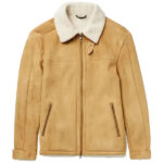 Light brown shearling jacket mens for winters