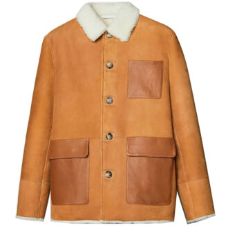 Light brown shearling jacket mens for winters