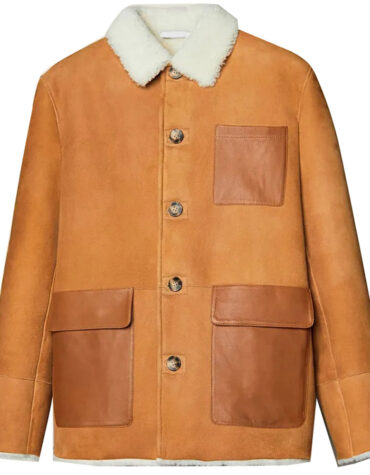 Light brown shearling jacket mens for winters