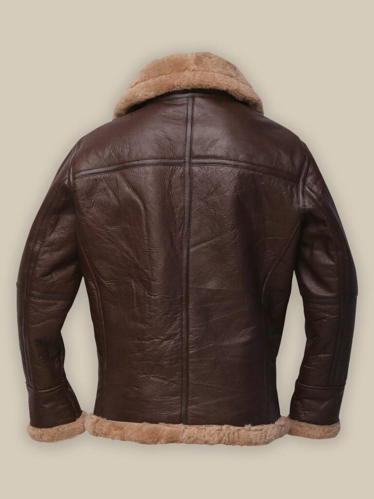 MEN BROWN SHEEPSKIN LEATHER JACKET