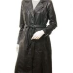 Timeless Women's Black Leather Trench Coat