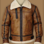 Men Brown B3 Bomber Shearling Jacket