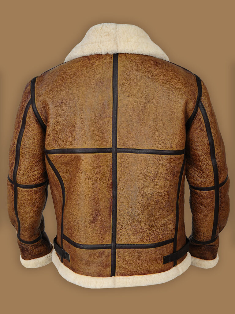 Men Brown B3 Bomber Shearling Jacket