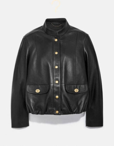 Womens Black Biker Aviator Sheepskin Shearling Leather Jacket