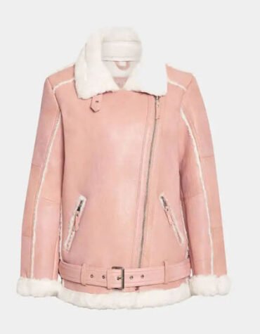 women's rose blossom shearling leather jacket