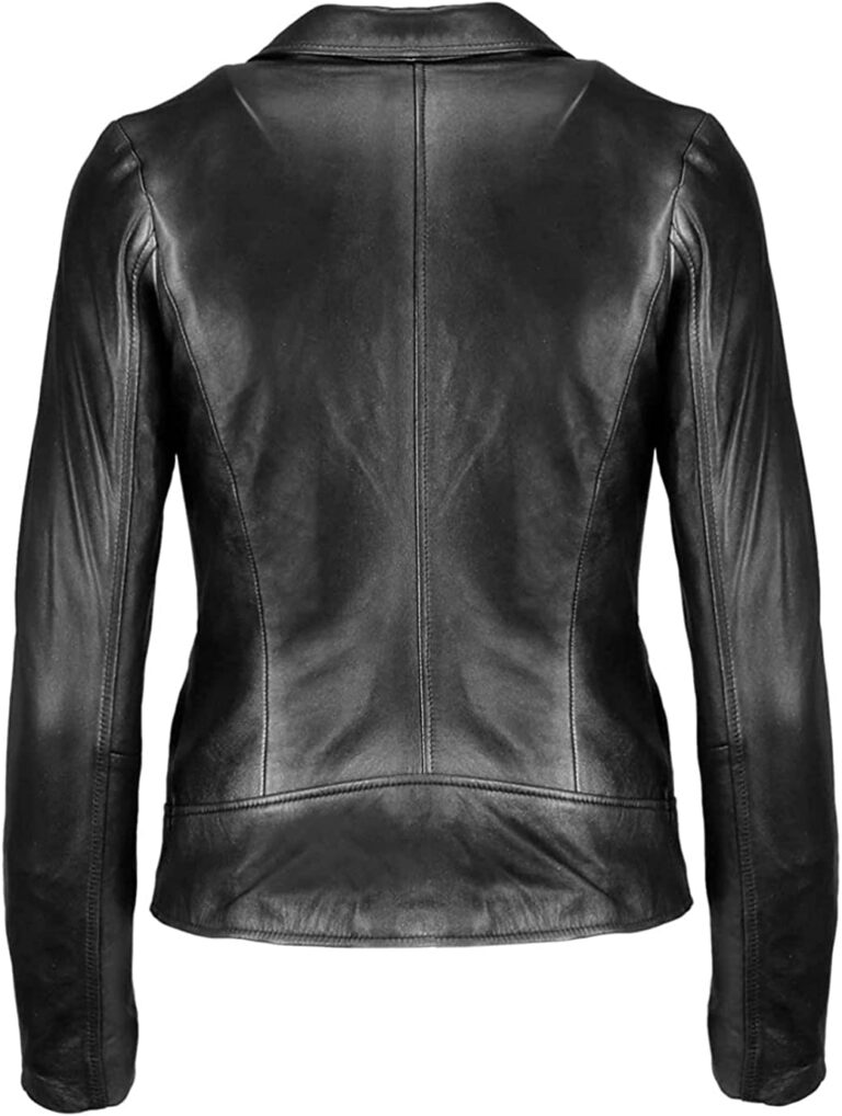 Classic Women Genuine Black Leather Jacket