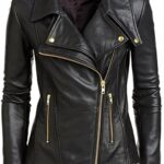 Eternal Elegance: Timeless Beauty Women's Classic Genuine Black Leather Jacket