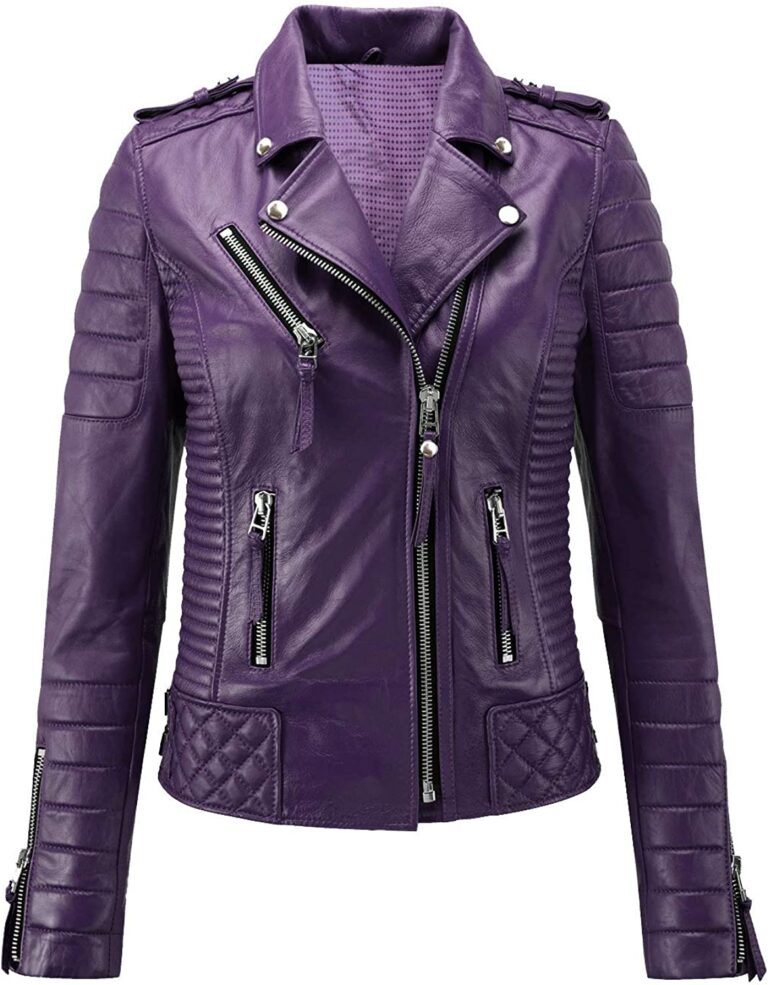 Womens Motorcycle Bomber Biker Genuine Lambskin Leather Jacket