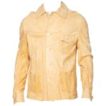 Men's Suede Buckskin Leather Western Shirt Jacket - Rustic Elegance