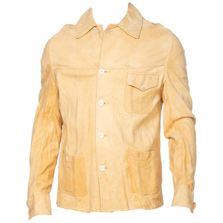 Mens Suede Buckskin Leather Western Shirt Jacket