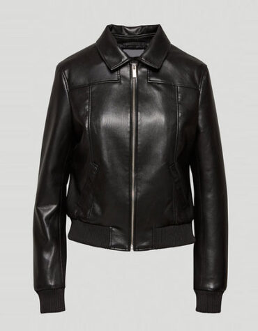 Black Women Leather Bomber Jacket Upto 50% Off