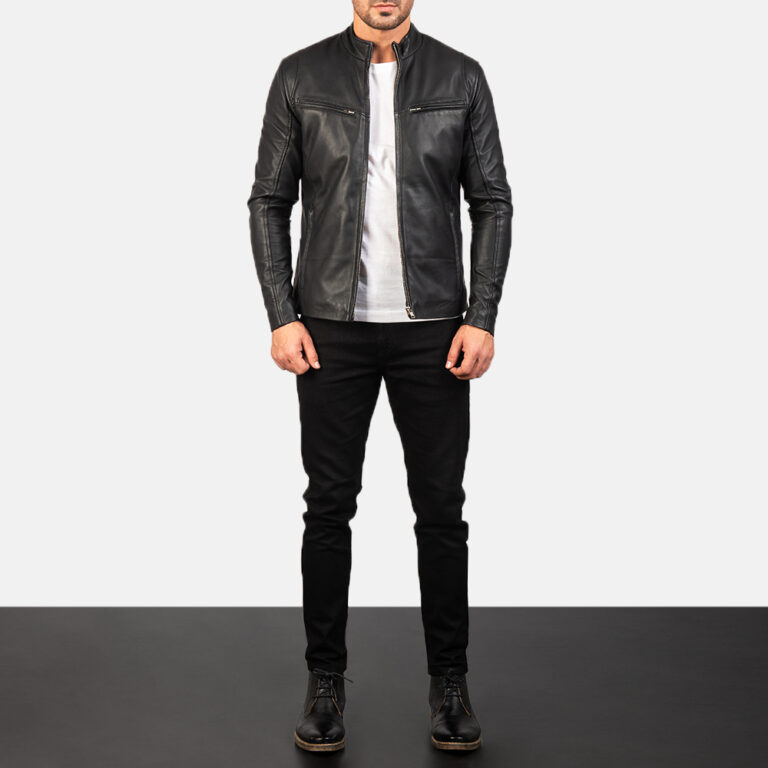 Mens Fashion Ionic Black Leather Jacket