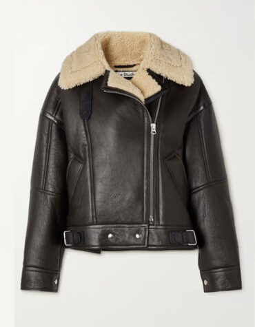 Black Women B3 RAF Aviator Cowhide Shearling Leather Jacket