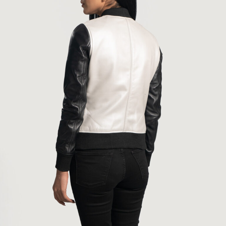 Cole Silver Leather Bomber Jacket