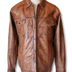 Brown Leather Jack Shirt - Casual Cool Vibes